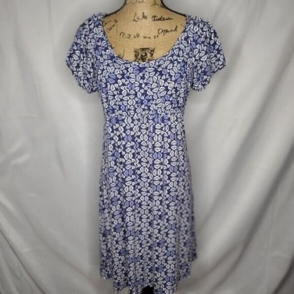 Vintage 90s Y2K Blue Butterfly Print Baby doll Mini Dress - Picture 2 of 14